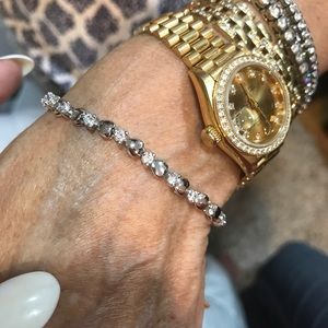 SALE: 925 heart shaped diamond bracelet